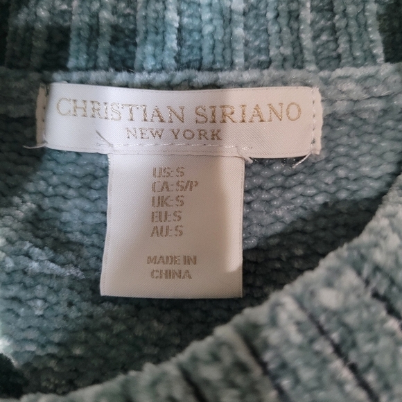 Christian Siriano Mock Neck Snowflake Sweater Green Blue Size Small - Picture 3 of 10